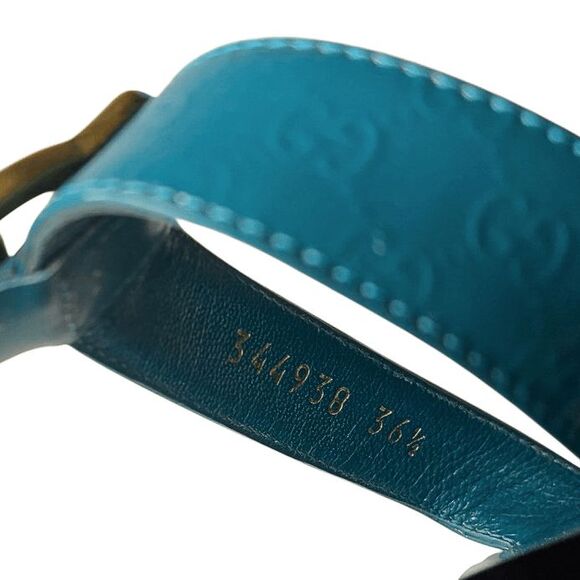 Gucci Microguccissima Patent Leather Interlocking GG Thong Sandals EU 36.5 Blue - Picture 8 of 13